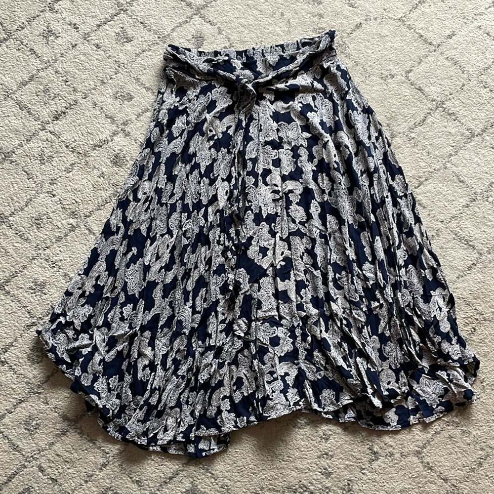 Paisley patterned midi skirt